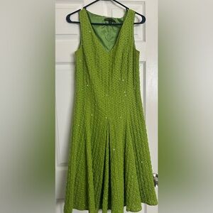 Lafayette 148 New York Green Eyelet Dress